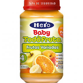 HERO BABY potito de frutas variadas tarro 250 grs